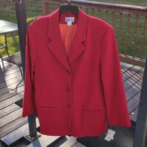 Vintage Rafaella Sz 16 New Red Womens Blazer Office Professional Career Teacher